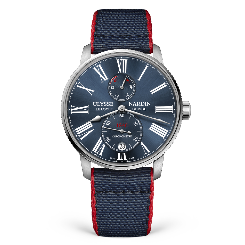 Ulysse Nardin Marine Torpilleur 42 mm Blue Dial Stainless Steel Fabric Strap 1183-310-3A/0A