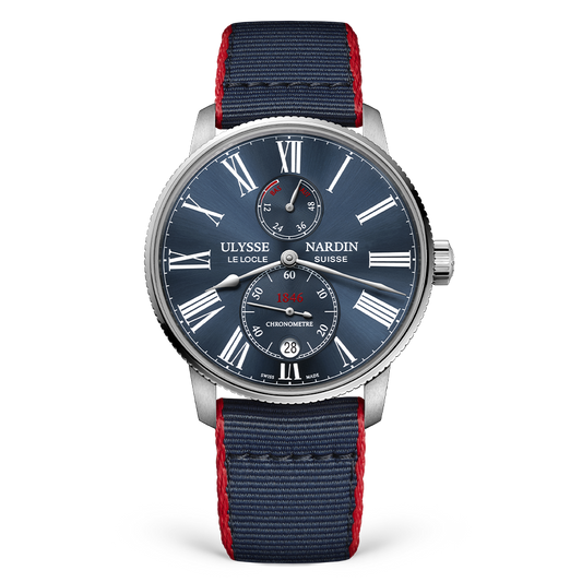 Ulysse Nardin Marine Torpilleur 42 mm Blue Dial Stainless Steel Fabric Strap 1183-310-3A/0A