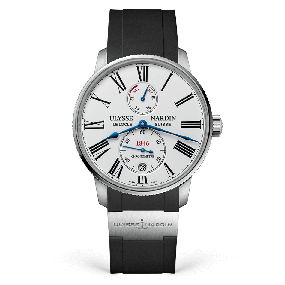 Ulysse Nardin Marine Torpilleur 42 mm Silver Dial Stainless Steel Rubber Strap 1183-310-3/40