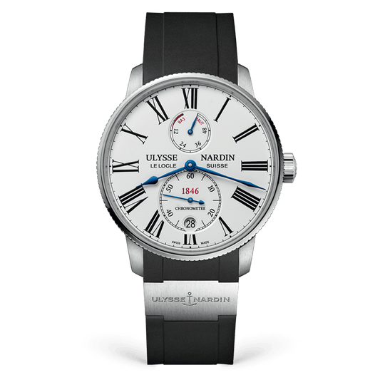 Ulysse Nardin Marine Torpilleur 42 mm Silver Dial Stainless Steel Rubber Strap 1183-310-3/40