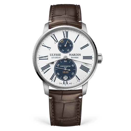 Ulysse Nardin Marine Torpilleur Panda 42 mm White Dial Stainless Steel Leather Strap 1183-310LE-0A-175/1A