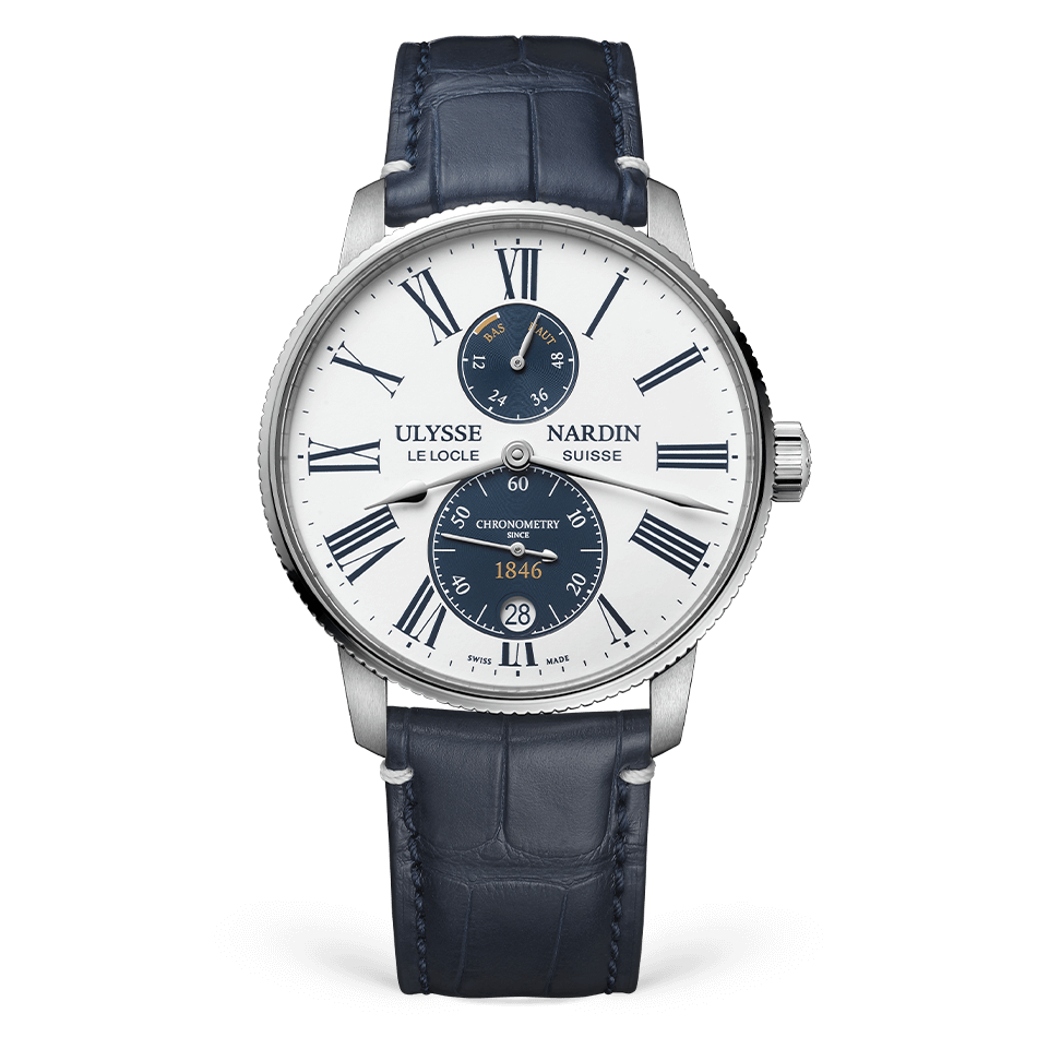 Ulysse Nardin Marine Torpilleur Panda 42 mm White Dial Stainless Steel Leather Strap 1183-310LE-0A-175/1B