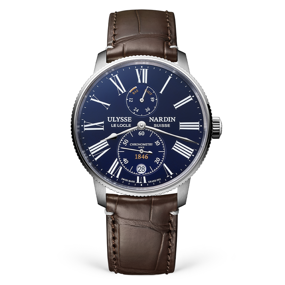 Ulysse Nardin Marine Torpilleur 42 mm Blue Dial Stainless Steel Leather Strap 1183-310LE-3AE-175/1A