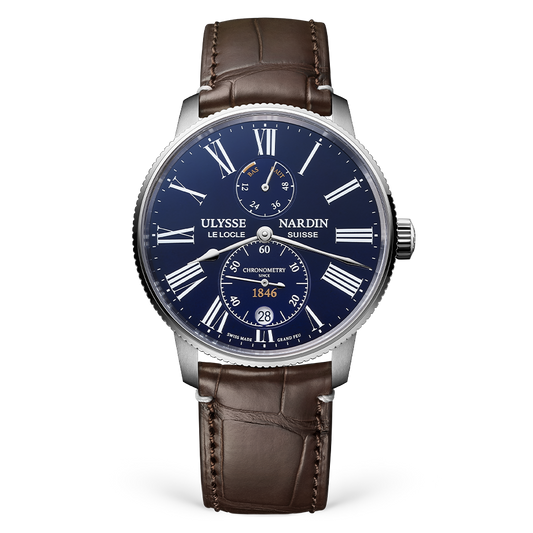 Ulysse Nardin Marine Torpilleur 42 mm Blue Dial Stainless Steel Leather Strap 1183-310LE-3AE-175/1A