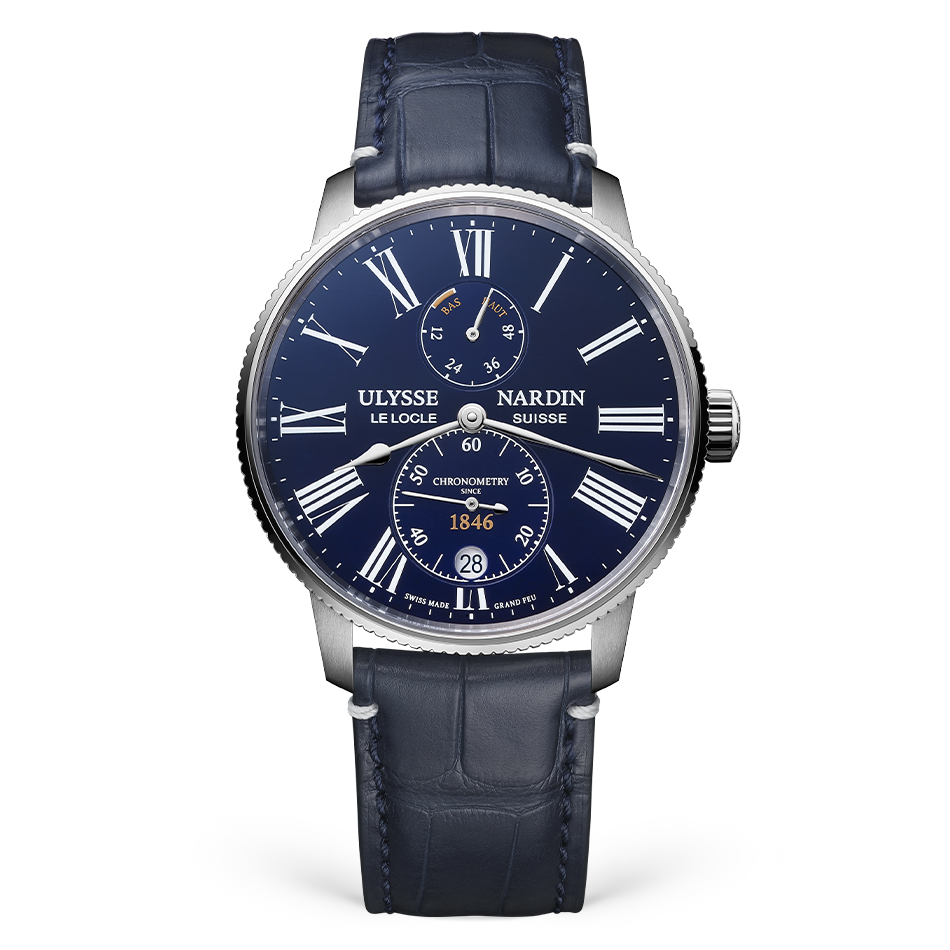 Ulysse Nardin Marine Torpilleur 42 mm Blue Dial Stainless Steel Leather Strap 1183-310LE-3AE-175/1B