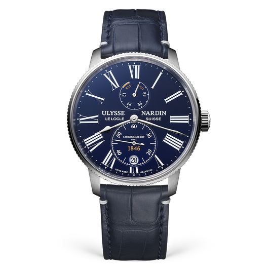 Ulysse Nardin Marine Torpilleur 42 mm Blue Dial Stainless Steel Leather Strap 1183-310LE-3AE-175/1B