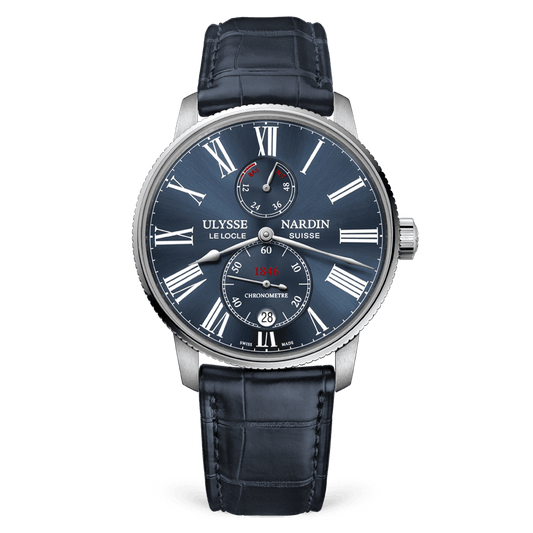 Ulysse Nardin Marine Torpilleur 42 mm Blue Dial Stainless Steel Leather Strap 1183-310/43