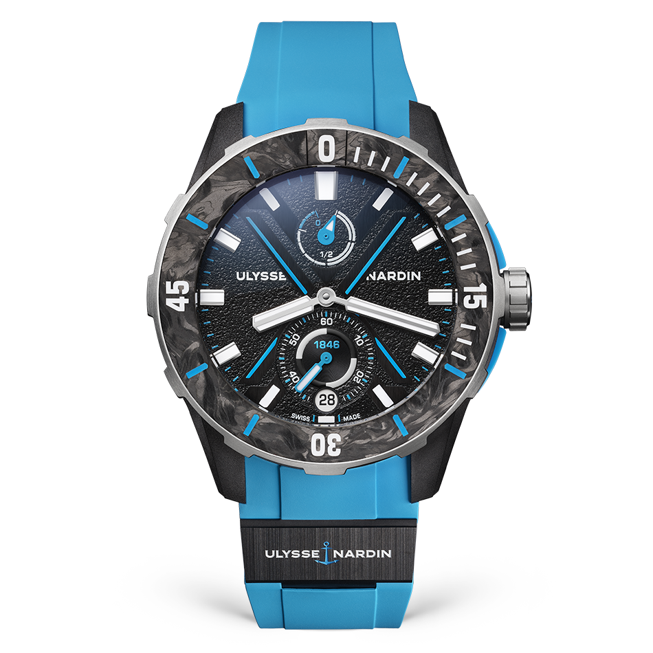 Ulysse Nardin Diver NET Azure 44 mm Black Dial Stainless Steel Rubber Strap 1183-170-2B/3A