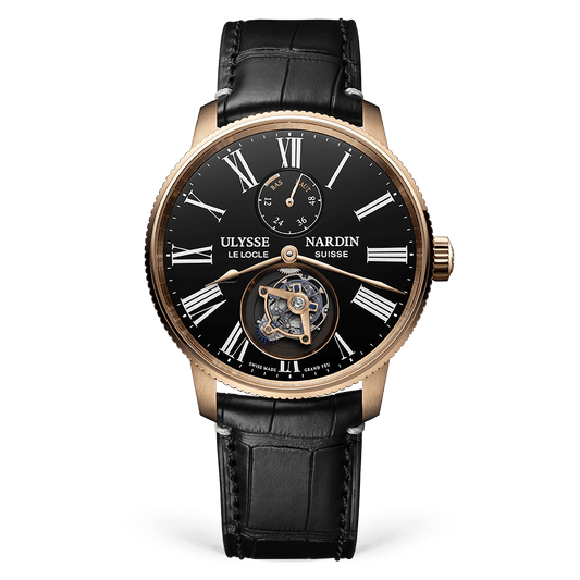 Ulysse Nardin Torpilleur Tourbillon 42 mm Black Dial 18k Rose Gold Leather Strap 1282-310LE-2AE-175/1A