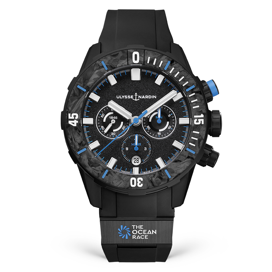 Ulysse Nardin The Ocean Race Diver Chronograph 44 mm Black Dial Titanium Rubber Strap 1503-170LE-2A-TOR/3A