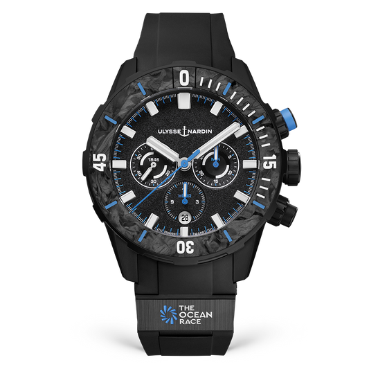 Ulysse Nardin The Ocean Race Diver Chronograph 44 mm Black Dial Titanium Rubber Strap 1503-170LE-2A-TOR/3A