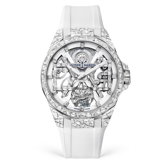 Ulysse Nardin Blast Tourbillon 45 mm Silver Dial with Diamonds White Gold Rubber Strap 1720-400BLE-3A/00