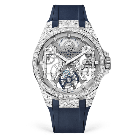 Ulysse Nardin Blast Tourbillon 45 mm Silver Dial with Diamonds White Gold Rubber Strap 1720-400BLE-3A/01