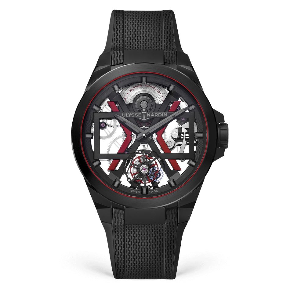 Ulysse Nardin Blast Tourbillon 45 mm Silver Dial Titanium / Ceramic Rubber Strap 1723-400-3A/BLACK