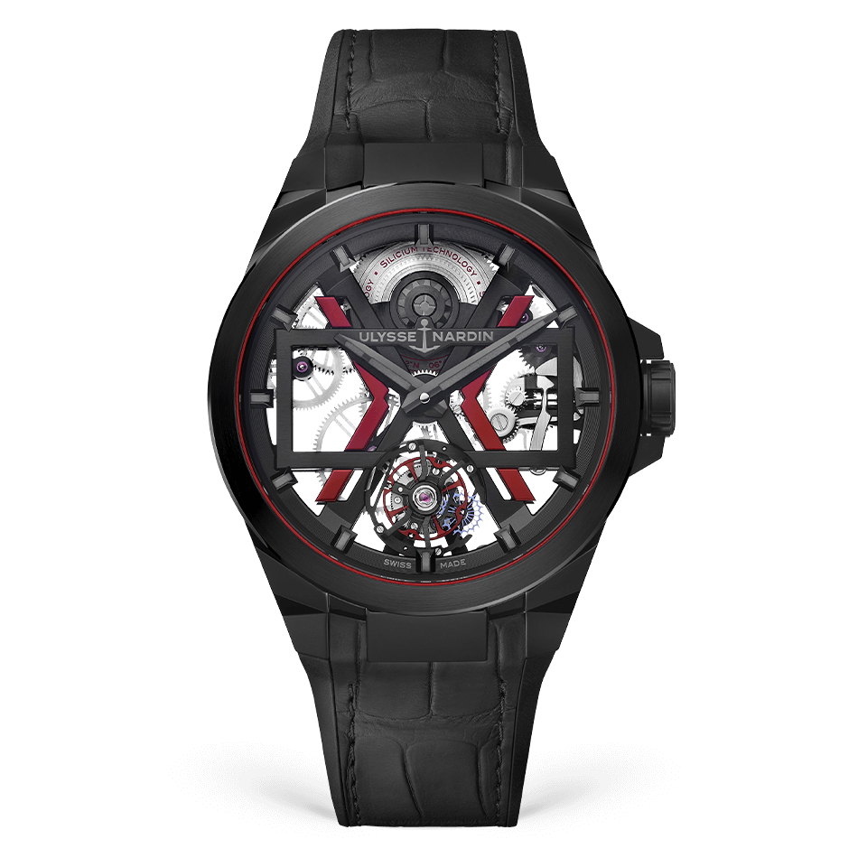 Ulysse Nardin Blast Tourbillon 45 mm Silver Dial Titanium / Ceramic Leather Strap 1723-400/BLACK