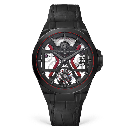 Ulysse Nardin Blast Tourbillon 45 mm Silver Dial Titanium / Ceramic Leather Strap 1723-400/BLACK