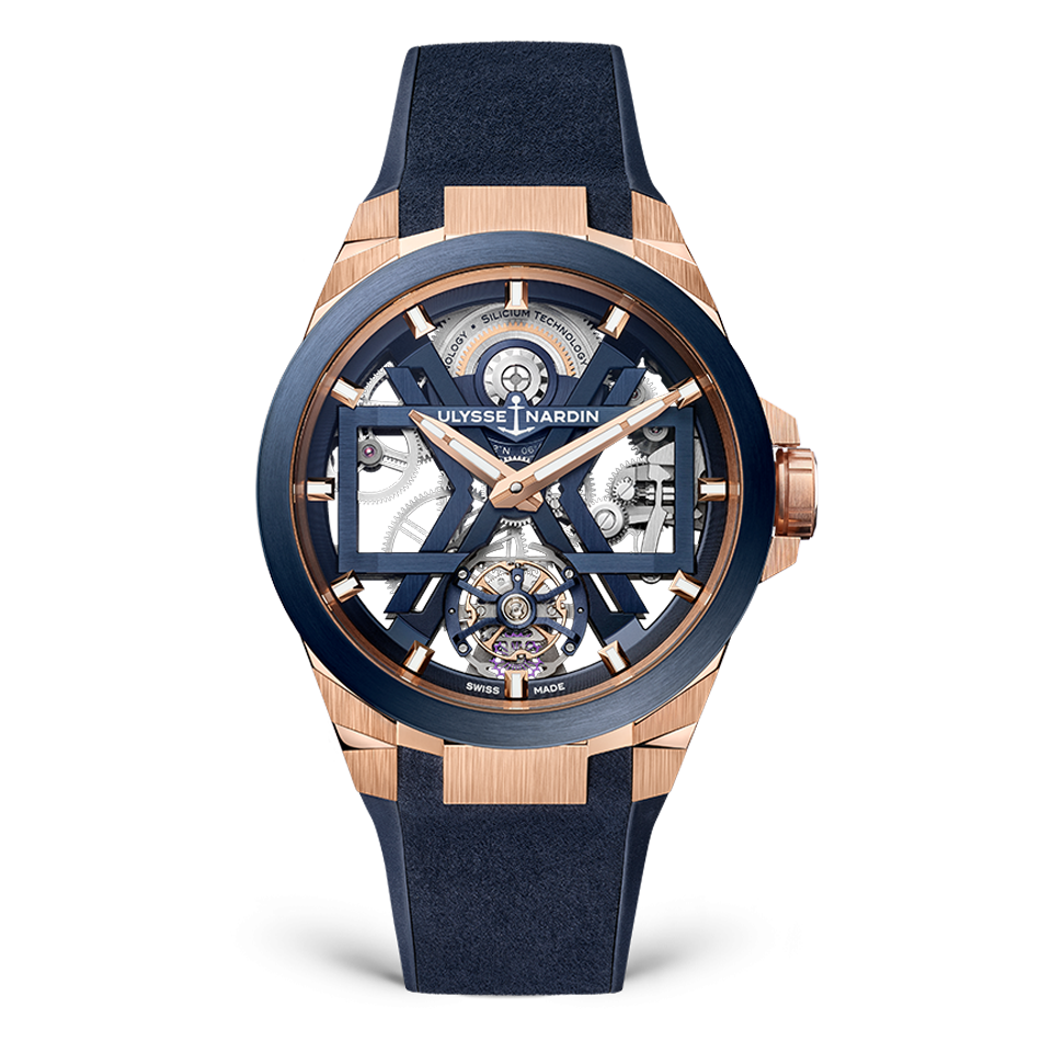 Ulysse Nardin Blast Tourbillon 45 mm Silver Dial 18k Rose Gold Rubber Strap 1725-400-3A/3A