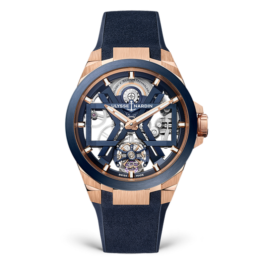 Ulysse Nardin Blast Tourbillon 45 mm Silver Dial 18k Rose Gold Rubber Strap 1725-400-3A/3A