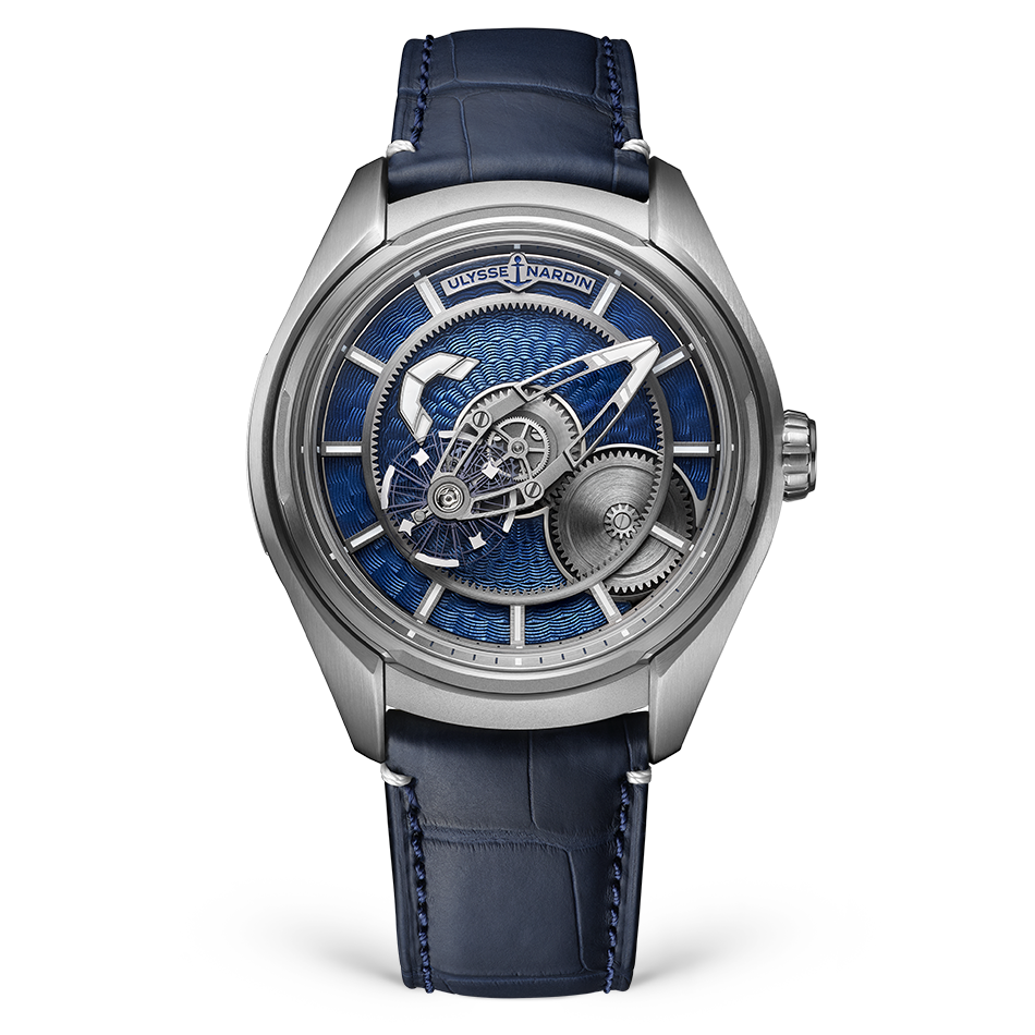 Ulysse Nardin Freak X Enamel Blue 43 mm Blue Dial Titanium Alligator Leather Strap 2303-270LE-3AE-THG/3A