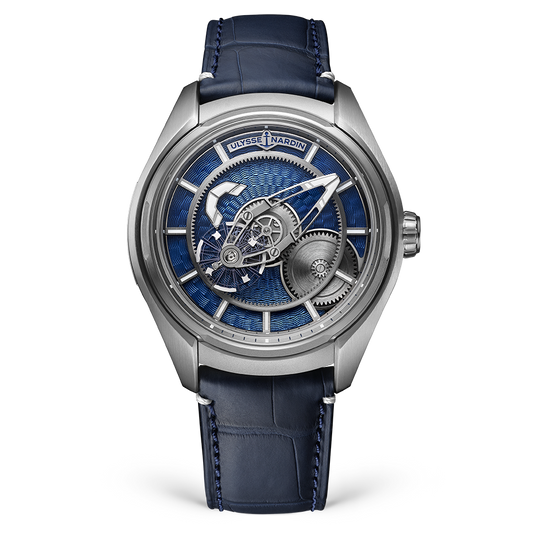 Ulysse Nardin Freak X Enamel Blue 43 mm Blue Dial Titanium Alligator Leather Strap 2303-270LE-3AE-THG/3A