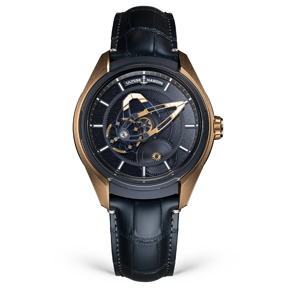 Ulysse Nardin Freak X Aventurine 43 mm Black Dial Titanium / 5N Rose Gold Leather Strap 2305-270LE-9A-AVE/1A