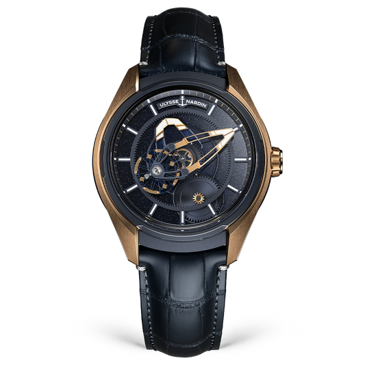 Ulysse Nardin Freak X Aventurine 43 mm Black Dial Titanium / 5N Rose Gold Leather Strap 2305-270LE-9A-AVE/1A