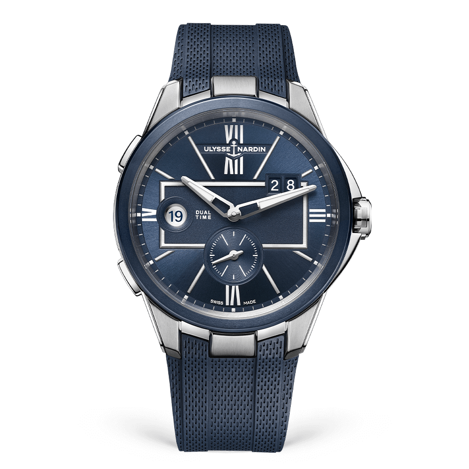 Ulysse Nardin Blast Dual Time 42 mm Blue Dial Stainless Steel Rubber Strap 243-20-3/43