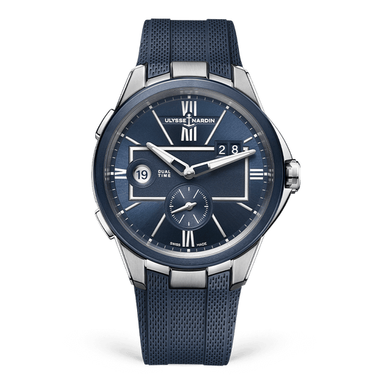 Ulysse Nardin Blast Dual Time 42 mm Blue Dial Stainless Steel Rubber Strap 243-20-3/43