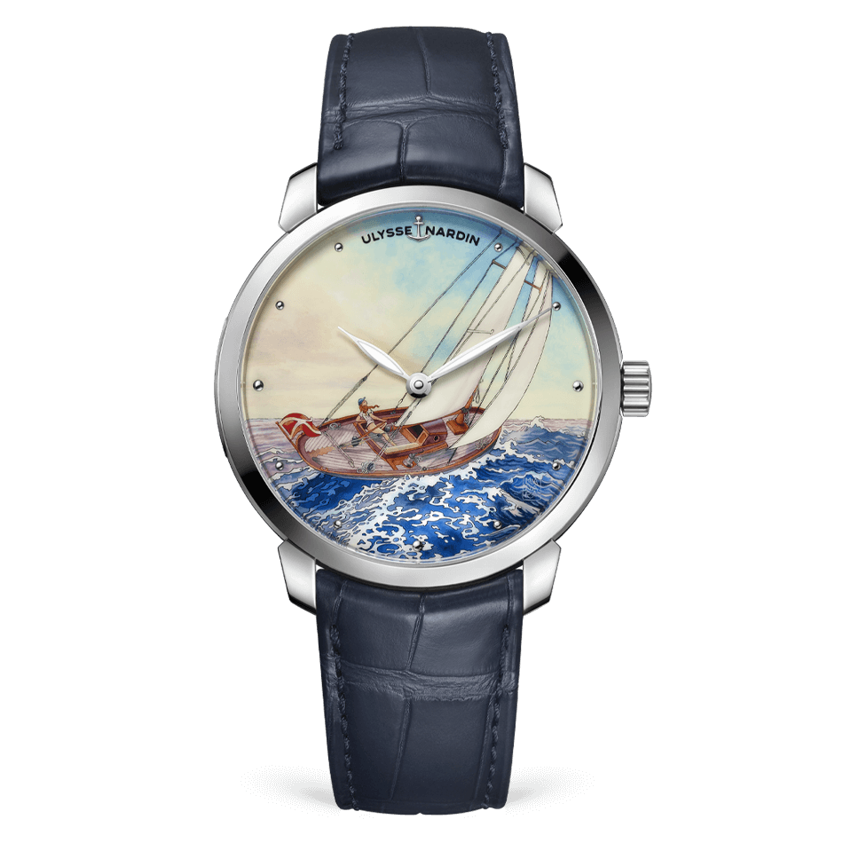 Ulysse Nardin Classico Manara Manufacture 40 mm Ocean Blue Dial Stainless Steel Leather Strap 3203-136LE-2/MANARA.01