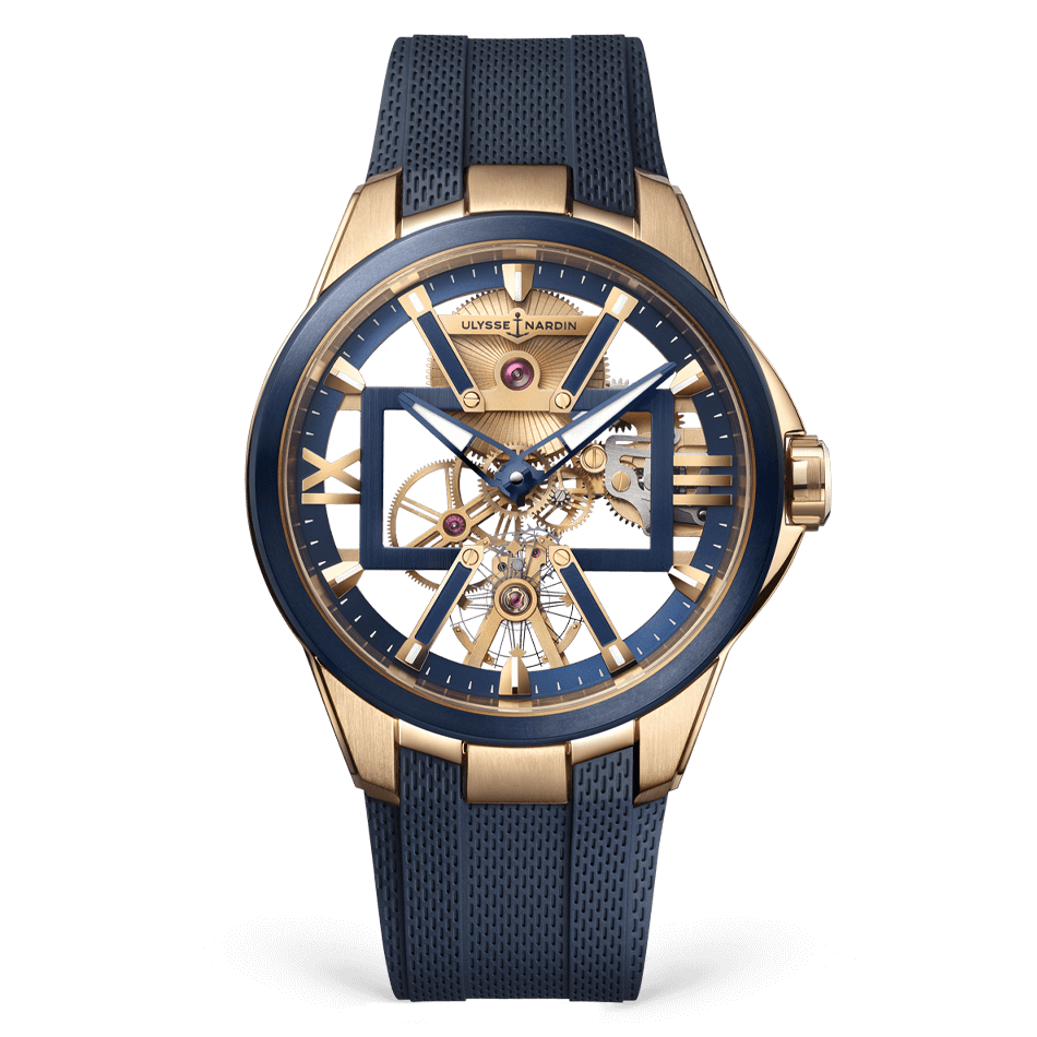 Ulysse Nardin Blast Skeleton X 42 mm White Dial 18k Rose Gold Rubber Strap 3716-260-3/03