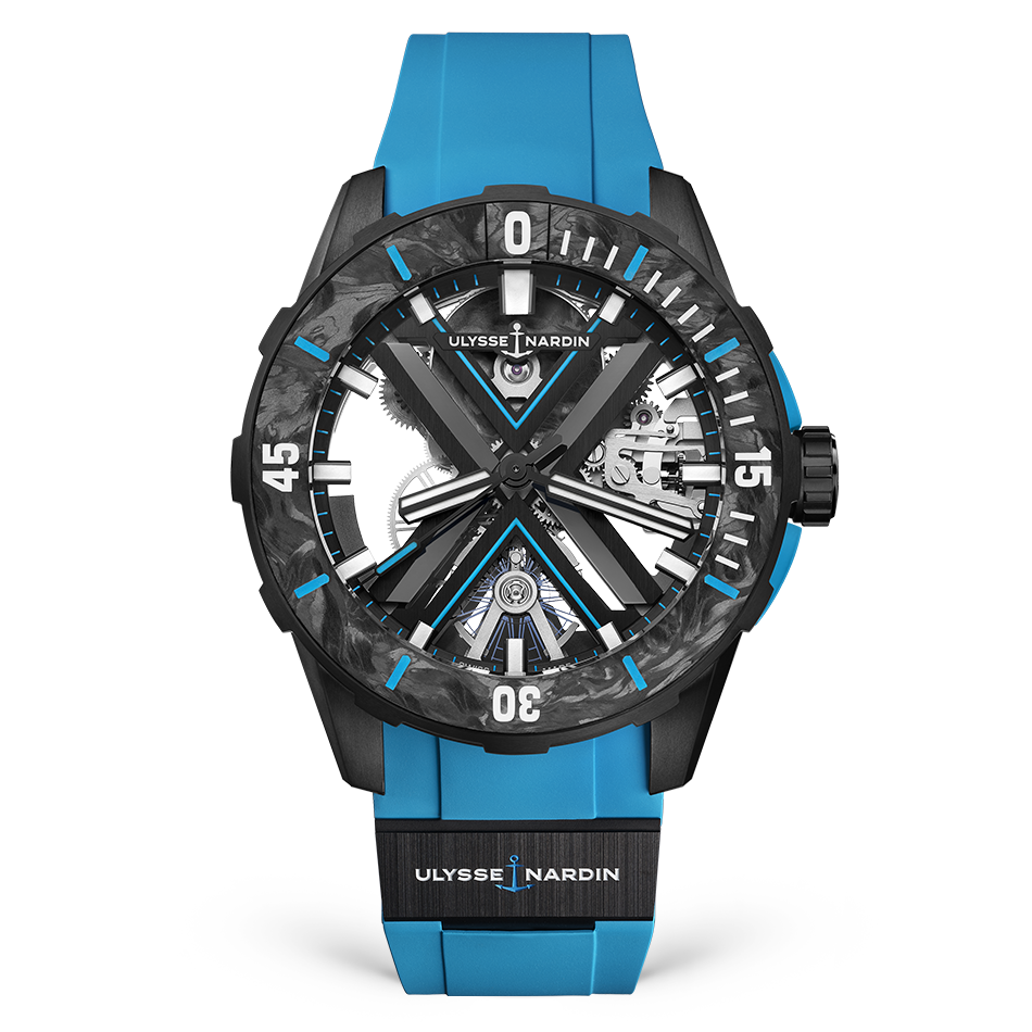 Ulysse Nardin Diver X Skeleton Azure 44 mm Silver Dial Titanium Rubber Strap 3723-170-2B/3A