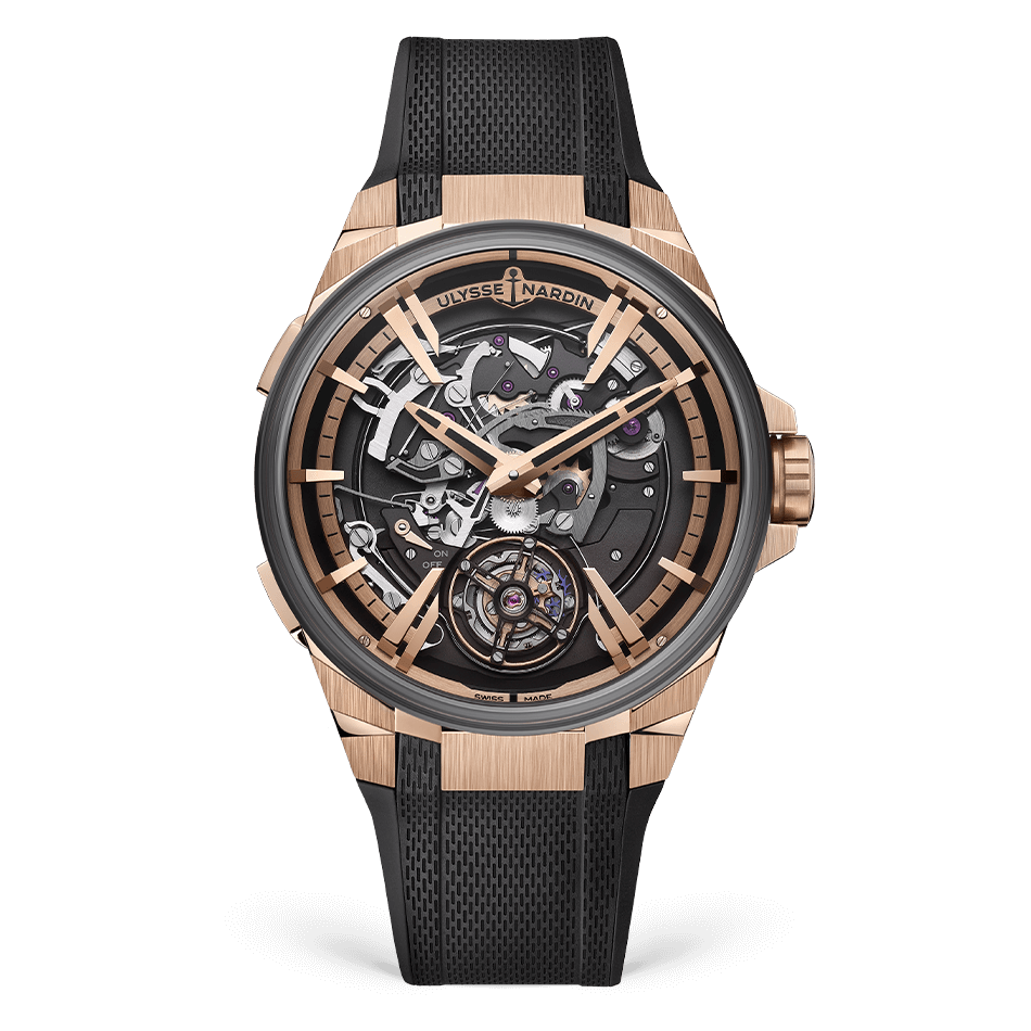 Ulysse Nardin Blast Hourstriker 45 mm Black Dial 18k Rose Gold & Titanium Rubber Strap 6215-400-3A/02