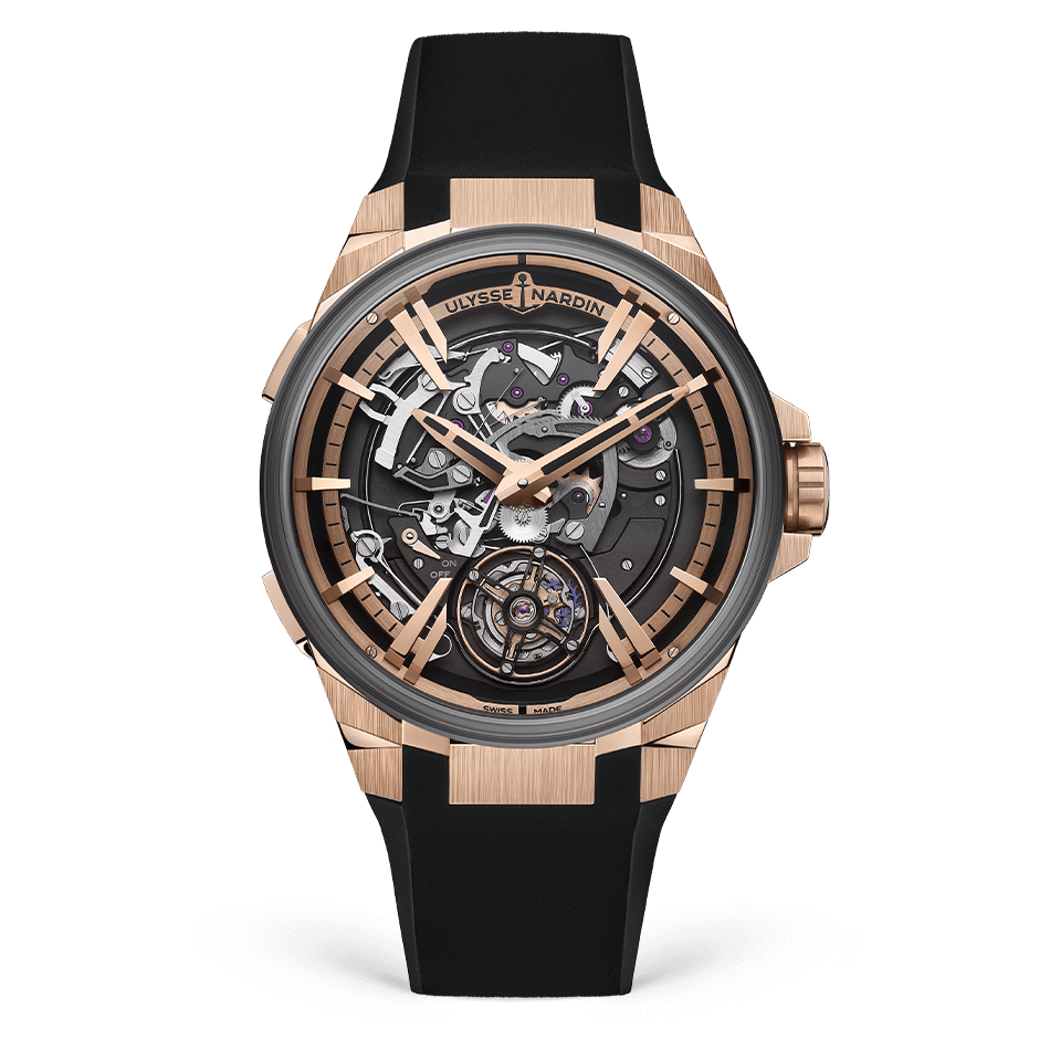 Ulysse Nardin Blast Hourstriker 45 mm Black Dial 18k Rose Gold & Titanium Velvet Strap 6215-400-3B/02