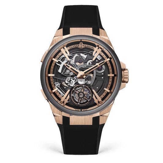 Ulysse Nardin Blast Hourstriker 45 mm Black Dial 18k Rose Gold & Titanium Velvet Strap 6215-400-3B/02