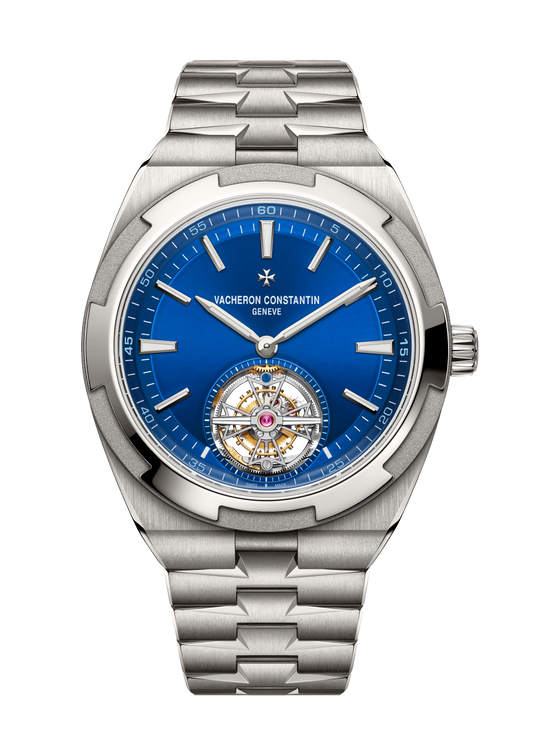 Vacheron Constantin Overseas tourbillon 42.5 mm Blue Dial Titanium Bracelet 6000V/210T-H032