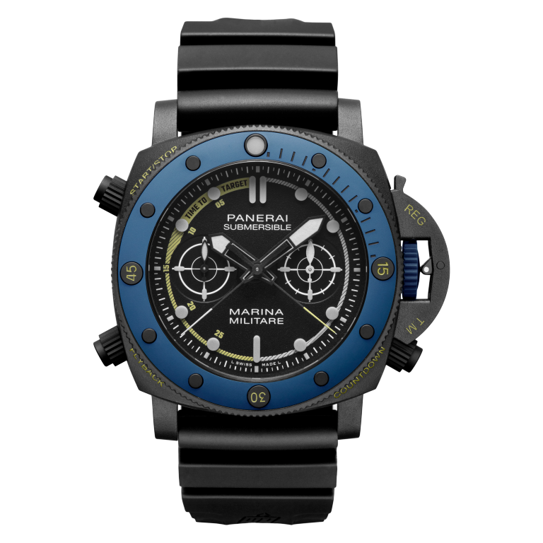 Panerai Submersible Forze Speciali 47 mm Black Dial Titanium With Dlc Coating Caoutchouc Accordeon Black Strap PAM02239