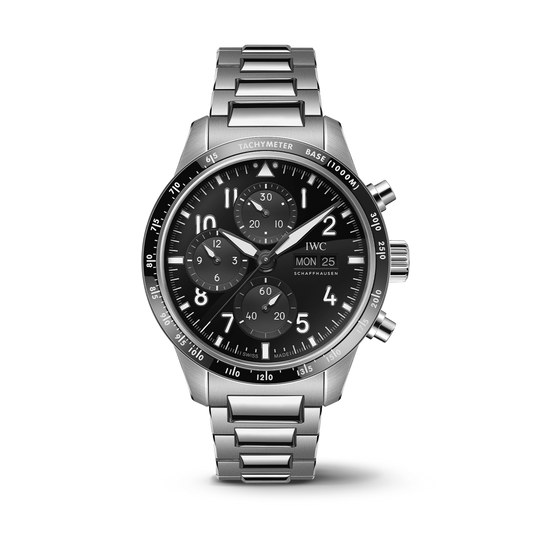 IWC Schaffhausen Pilot’s Watch Performance Chronograph 41 AMG 41  mm Black Dial Titanium  Bracelet IW388304