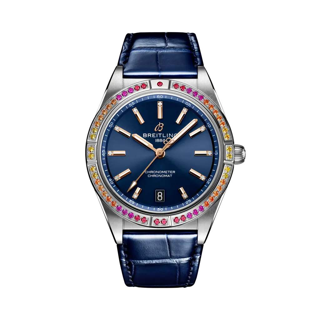 Breitling Chronomat Automatic 36 South Sea 36 mm Blue Dial Stainless Steel Alligator Leather Strap A10380611C1P1