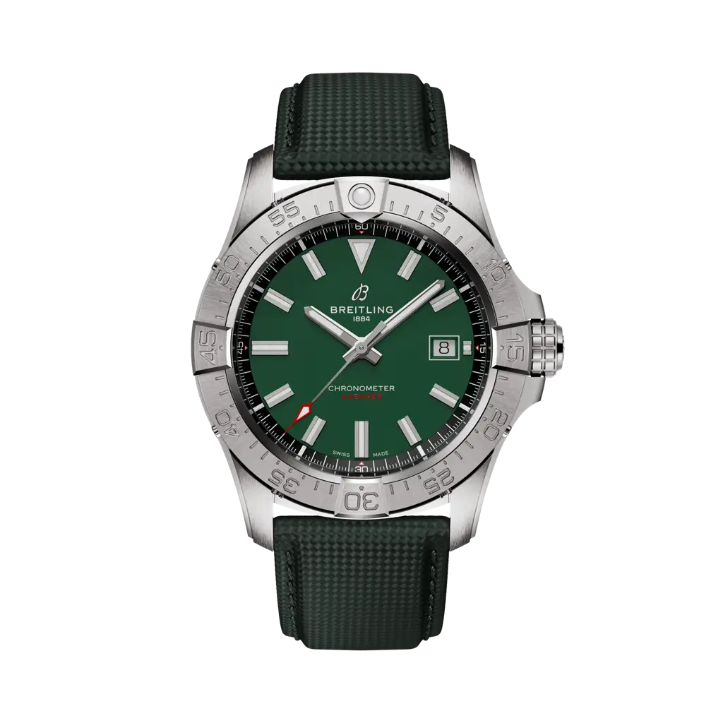 Breitling Avenger Automatic 42 mm Green Dial Stainless Steel Calfskin Leather Strap A17328101L1X1