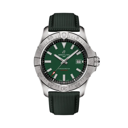 Breitling Avenger Automatic 42 mm Green Dial Stainless Steel Calfskin Leather Strap A17328101L1X1