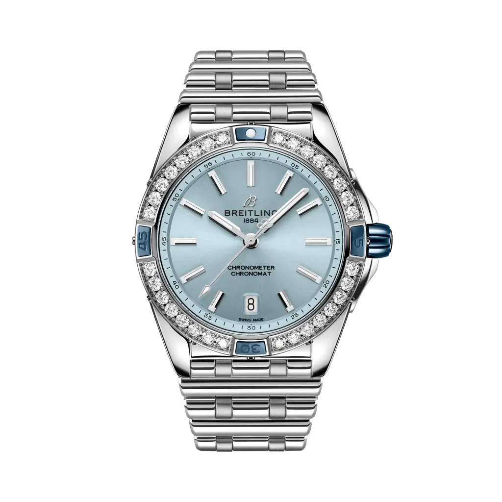 Breitling Super Chronomat Automatic 38 38 mm Ice-Blue Dial Stainless Steel Bracelet A17356531C1A1