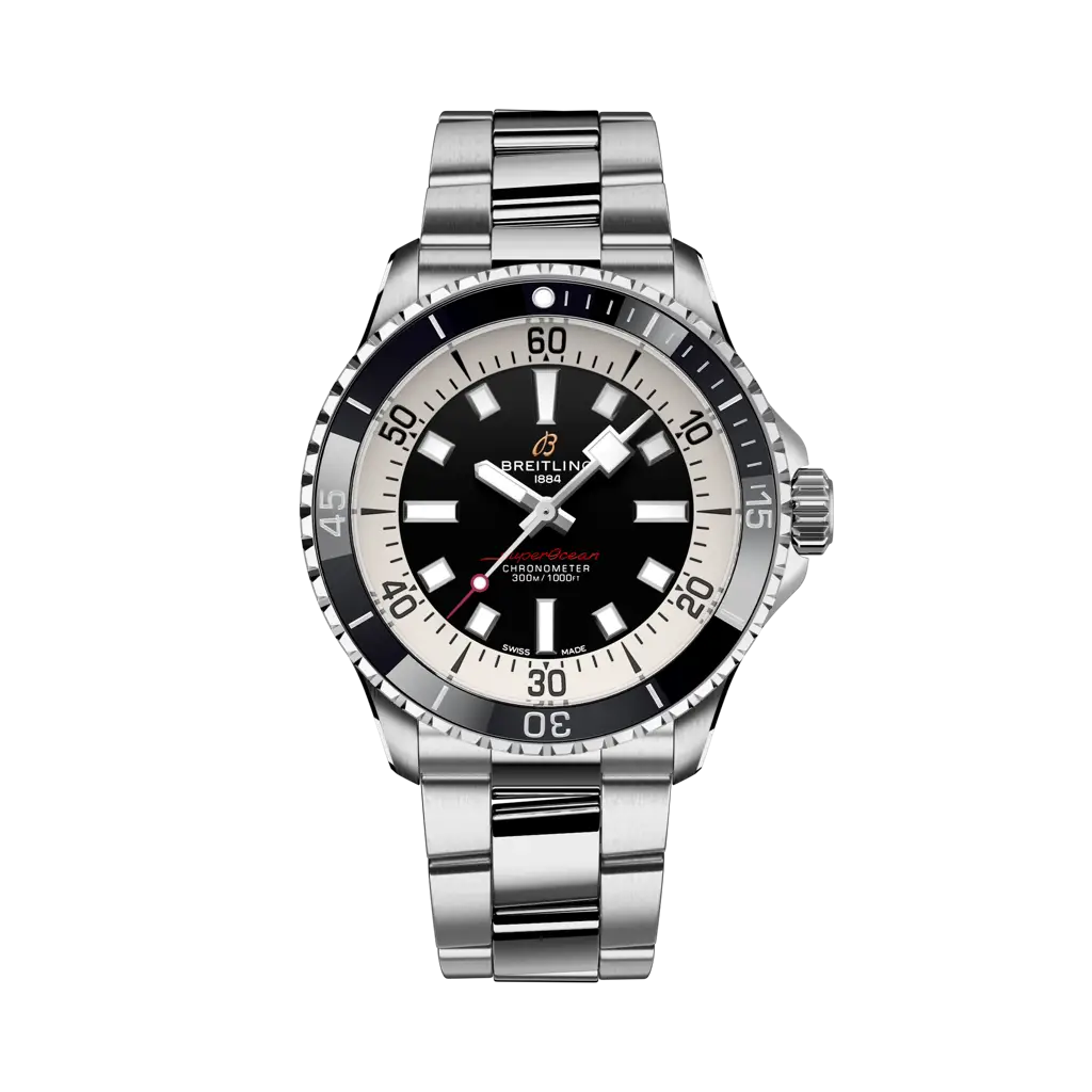 Breitling Superocean Automatic 42 mm Black And White Dial Stainless Steel Bracelet A17375211B1A1