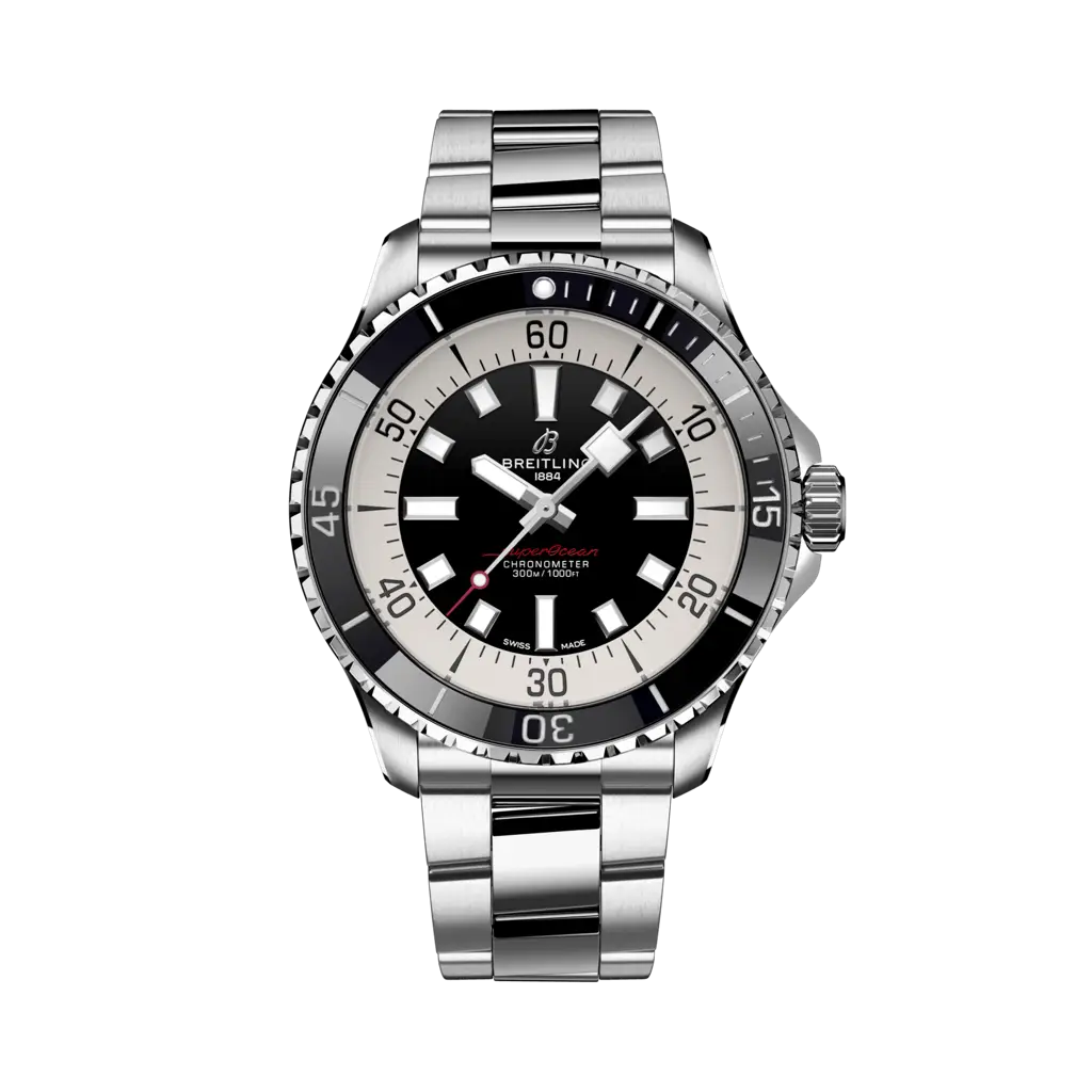 Breitling Superocean Automatic 44 mm  White And Black Dial Stainless Steel Bracelet A17376211B1A1