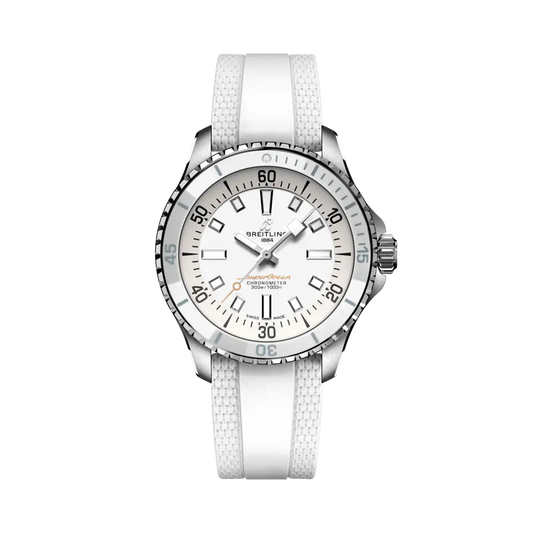 Breitling Superocean Automatic 36 mm  White Dial Stainless Steel Rubber White  Strap A17377211A1S1