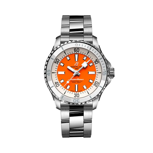 Breitling Superocean Automatic 36 mm Orange Dial Stainless Steel Bracelet A17377211O1A1