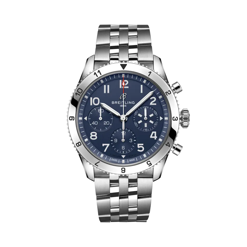 Breitling Classic AVI Chronograph 42 Tribute to Vought F4U Corsair 42 mm Blue Dial Stainless Steel Bracelet A233801A1C1A1