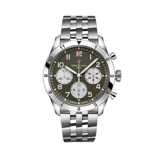 Breitling Classic AVI Chronograph 42 Curtiss Warhawk 42 mm Brown Dial Stainless Steel Bracelet A233802A1L1A1