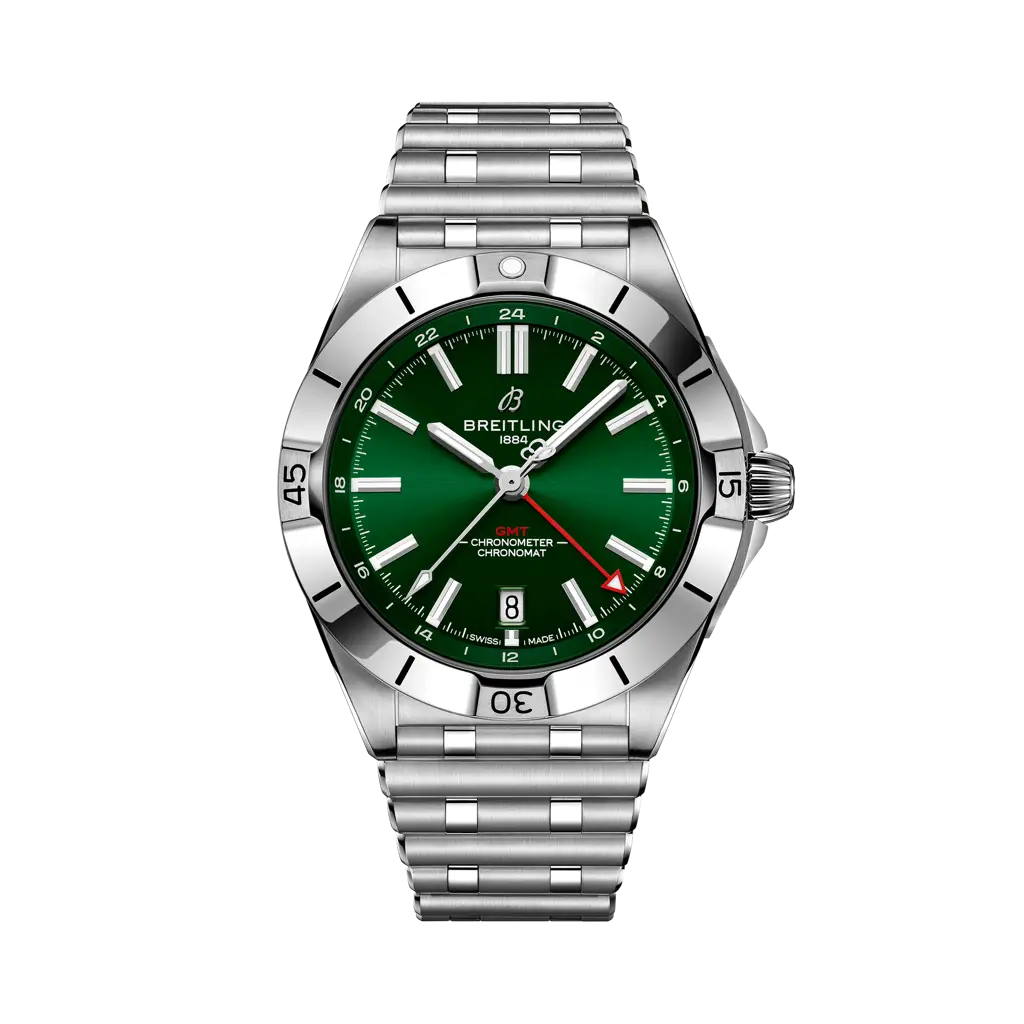 Breitling Chronomat Automatic GMT 40 40 mm Green Dial Stainless Steel Bracelet A32398101L1A1