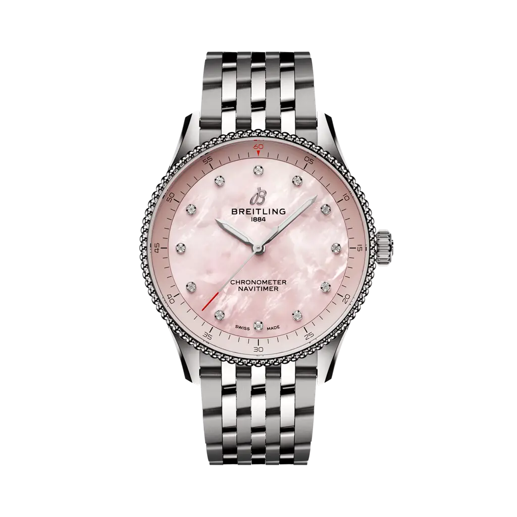 Breitling Navitimer 32 32.0 mm Rose Pink Dial Stainless Steel Bracelet A77320D91K1A1