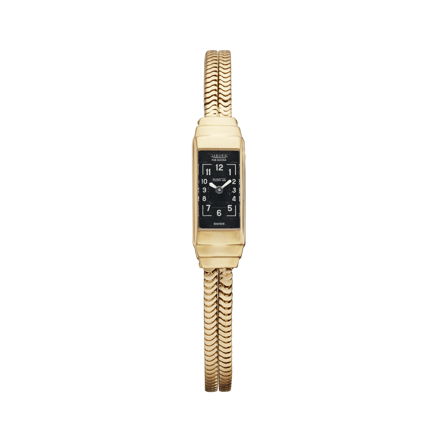 Jaeger-LeCoultre THE COLLECTIBLES Duoplan Jewellery 31 x 11 mm Black Dial 18k Yellow Gold Bracelet QVE80000